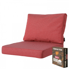 Warmtekussen lounge premium zit en rug 60x60cm carré - Manchester red (waterafstotend)