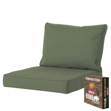 Warmtekussen lounge premium zit en rug 60x60cm carré - Manchester green (waterafstotend)
