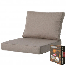 Warmtekussen lounge premium zit en rug 73x73cm carré - Manchester taupe (waterafstotend)