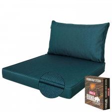 Warmtekussen lounge zit en rug 73x73cm carré - Ribera petrol (waterafstotend)