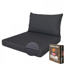 Warmtekussen lounge zit en rug 73x73cm carré - Ribera dark grey (waterafstotend)